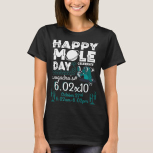 Happy Mole Day op 23 okt. Funny Chemistry Lover T-shirt
