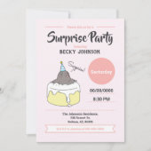 Happy Mole Surprise verjaardagsfeestje, Peach Pink Kaart (Voorkant)