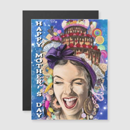 Happy Mom Funny Moederdag Kaart Magnet (Voorkant / Achterkant)