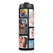 Happy Moments Dark Background Photo Collage Thermosbeker (Voorkant)