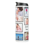 Happy Moments Making Memories Eleven Photo Collage Thermosbeker (Geroteerd rechts)