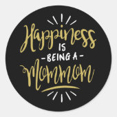 Happy Mommom Ronde Sticker (Voorkant)