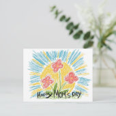 Happy Mom's Day - Bloemen - Briefkaart (Staand voorkant)