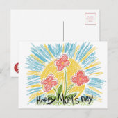 Happy Mom's Day - Bloemen - Briefkaart (Voorkant / Achterkant)