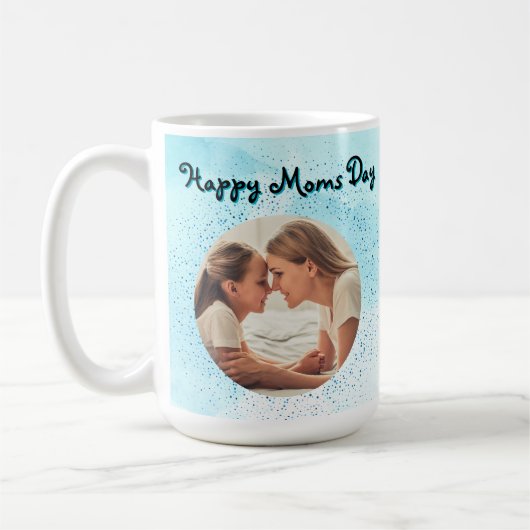 Happy Moms Day Glitter Foto Mok Moederdag Gift (Links)