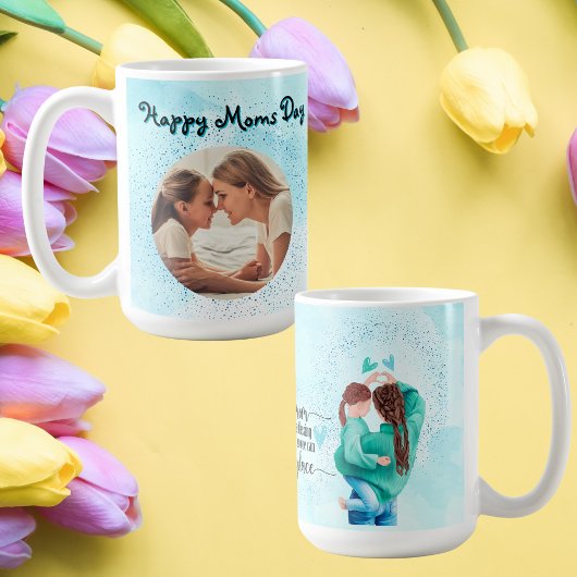 Happy Moms Day Glitter Foto Mok Moederdag Gift