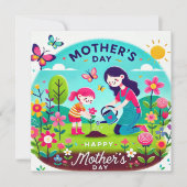 Happy Mom's Day Print Design Kaart (Voorkant)