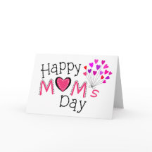 Happy Mom's Moederdag Love Hearts Greeting