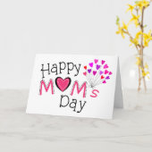 Happy Mom's Moederdag Love Hearts Greeting Kaart (Gele Bloem)