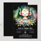 Happy Monkey Birthday Kaart (Voorkant / Achterkant)