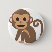 Happy Monkey-Cartoon Ronde Button 5,7 Cm (Voorkant)