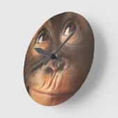 Happy Monkey glimlachend olie schilderend Oranguta Ronde Klok (Hoek)