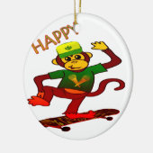 happy Monkey Keramisch Ornament (Links)