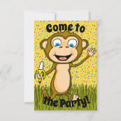 Happy Monkey Party Uitnodiging (Voorkant)