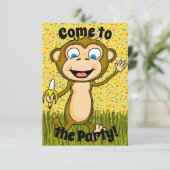 Happy Monkey Party Uitnodiging (Staand voorkant)