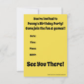 Happy Monkey Party Uitnodiging (Achterkant)