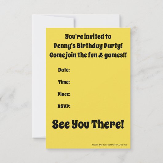 Happy Monkey Party Uitnodiging (Achterkant)