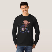 Happy Monkey Riding Bicycle and Waving Hand Cute A T-shirt (Voorkant volledig)