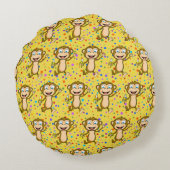 Happy Monkey Round Pillow Rond Kussen (Achterkant)