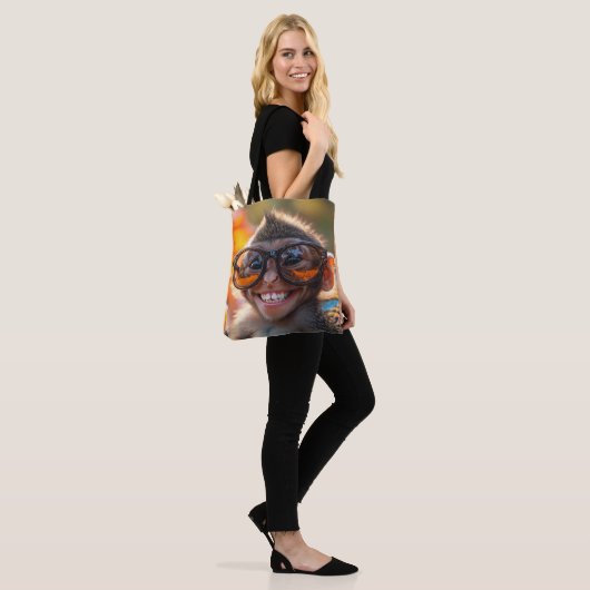 Happy Monkey Tote Bag (Op model)