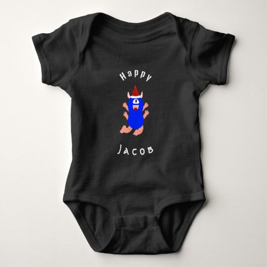 Happy Monster Baby Bodysuit (Voorkant)