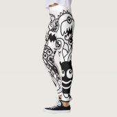 HAPPY MONSTER BLACK EN WITTE Leggings (Links)