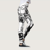 HAPPY MONSTER BLACK EN WITTE Leggings (Rechts)