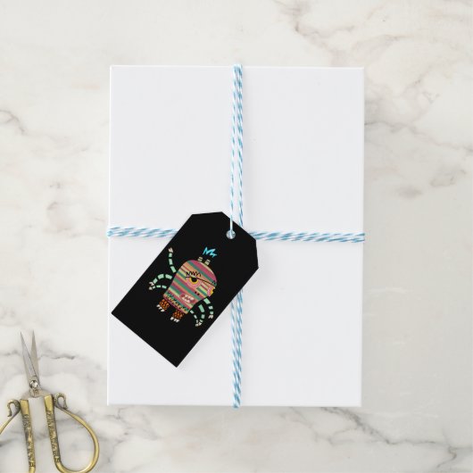 HAPPY MONSTER Cadeau Label Cadeaulabel (Met Touw)