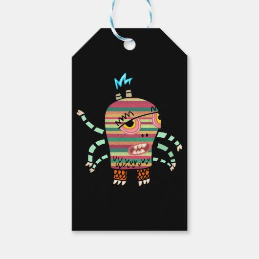 HAPPY MONSTER Cadeau Label Cadeaulabel (Voorkant)