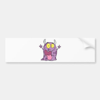 Happy Monster Cartoon Character Bumpersticker