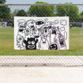 HAPPY MONSTER DOODLE CRITTER Banner (Insitu)