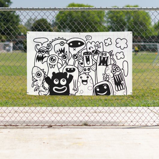HAPPY MONSTER DOODLE CRITTER Banner (Insitu)