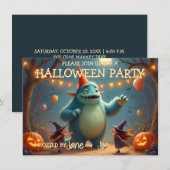 Happy Monster Halloween Party voor kinderen (Voorkant / Achterkant)