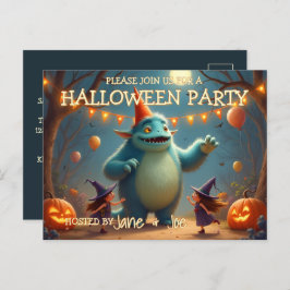 Happy Monster Halloween Party voor kinderen Feestdagenkaart