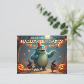 Happy Monster Halloween Party voor kinderen Feestdagenkaart (Staand voorkant)