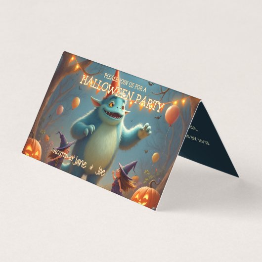 Happy Monster Halloween Party voor kinderen Kaart (Voorkant)