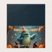 Happy Monster Halloween Party voor kinderen Kaart (Buitenkant ongevouwen)