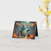 Happy Monster Halloween Party voor kinderen Kaart (Gele Bloem)