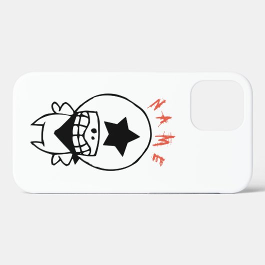 HAPPY MONSTER IPHONE 12 HOESJE DIY NAME Hoesje-Mat (Achterkant (horizontaal))