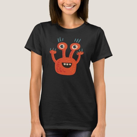 Happy Monster met Big Eyes T-shirt (Voorkant)