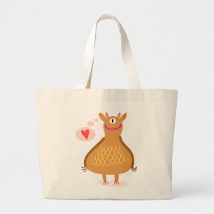 HAPPY MONSTER MET HEART Canvas tas