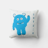 Happy Monster met voornaam, klein Kind Kussen (Voorkant)