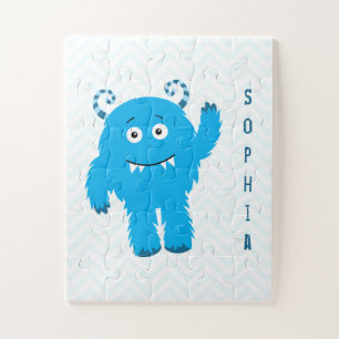 Happy Monster met voornaam, klein Kind Legpuzzel