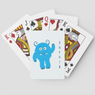 Happy Monster met voornaam, klein Kind Pokerkaarten