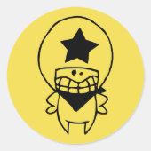 HAPPY MONSTER SHERIFF RONDE STICKER (Voorkant)
