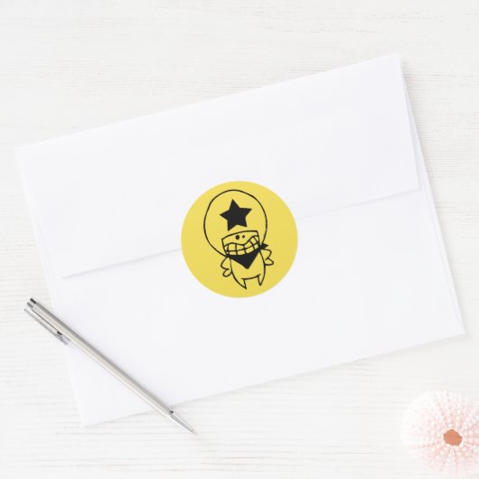 HAPPY MONSTER SHERIFF RONDE STICKER (Envelop)