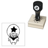 HAPPY MONSTER SHERIFF Wood Art Stempel (Gestempeld)