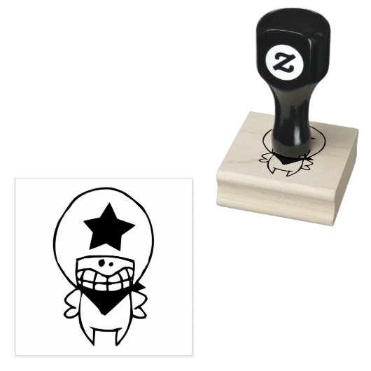 HAPPY MONSTER SHERIFF Wood Art Stempel (Gestempeld)