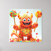 Happy Monster Snoep Delight Design Canvas Afdruk (Voorkant)