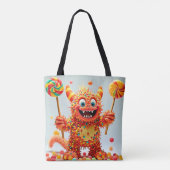 Happy Monster Snoep Delight Design Tote Bag (Achterkant)